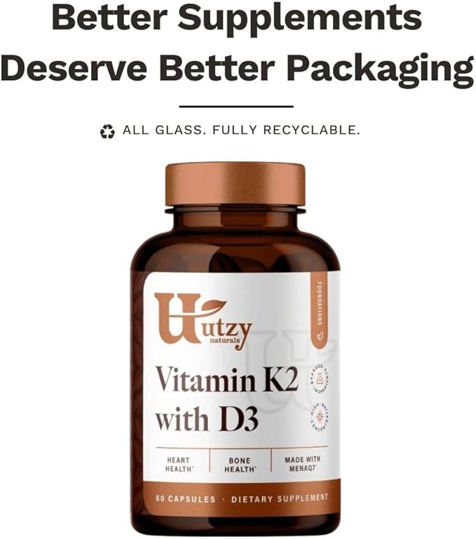 Vitamin K2 + D3 | High Dose K2 | 45 mcg of MenaQ7 Form of K2 | 5,000 IU D3 Cholecalciferol Form | Made in USA | 60 Servings