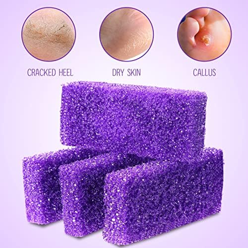 Batiyeer 100 Pcs Pumice Stone for Feet Scrubber Dead Skin Disposable Foot Pumice Foot Shower Scrubber Foot Scrubber for Heel Cuticle Callus Remover Bath Spa (Purple)