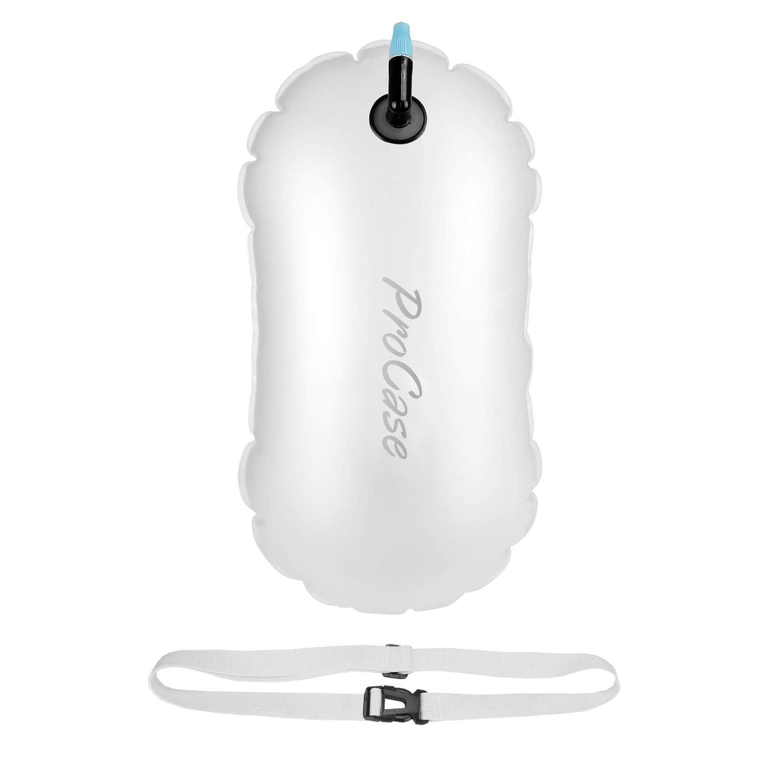 ProCase Swim Buoy Float, Swimming Bubble Safety Float with Adjustable Waist Belt for Open Water Swimmers, Triathletes, Snorkelers, Kayakers, Safe Swim Trainers -Clear