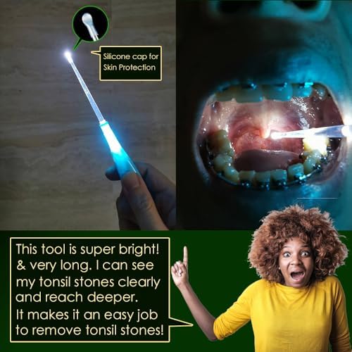 Airgoesin™ Upgraded Tonsil Stone Remover Tool, Blue & Yellow, 5 Tips, Tonsillolith Pick Case + 1 Irrigator Fresh Breath Oral Rinse