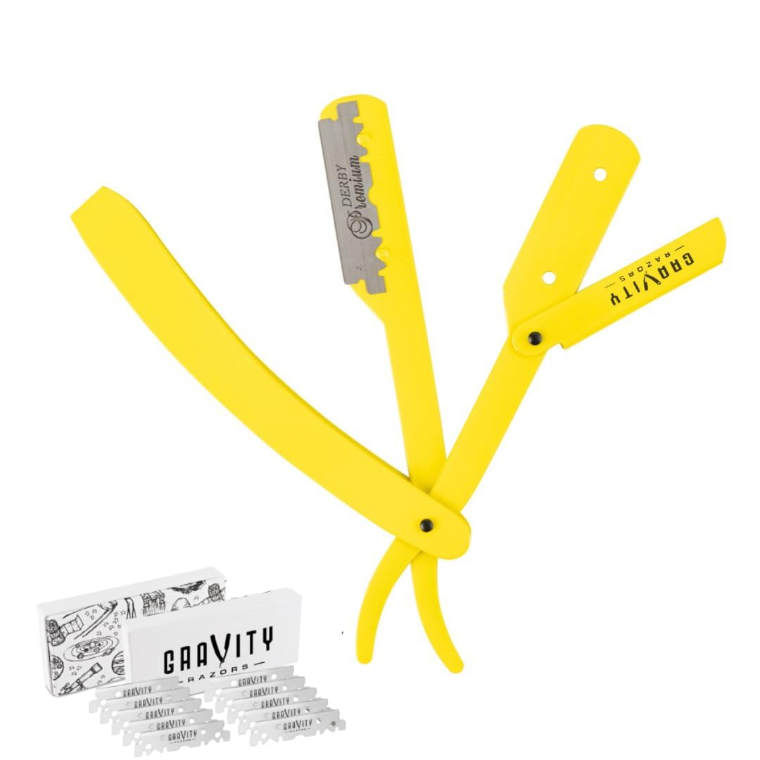 Professional Straight Razor - Minimal Exposure Straight Razor Kit with 10 Gravity Premium Blades, .5mm Exposed ("The OG")
