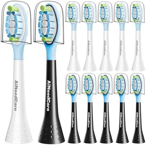 Toothbrush Replacement Heads for Philips Sonicare (6 White+ 6 Black)