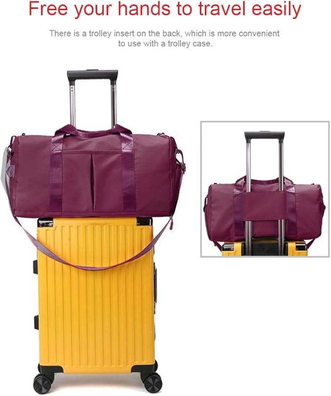 Blackwheel Sports Gym Bag With Shoe Bag Wet Bag Duffle Bag Waterproof Travel Bag for Women Cute Gym Bag violet 29L