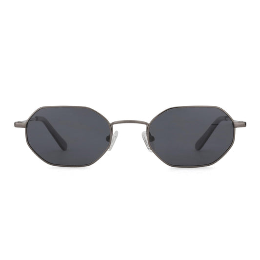 ZENOTTIC Small Octagonal Polarized Sunglasses for Women Men Hippie Metal Frame Retro Rectangle Sun Glasses