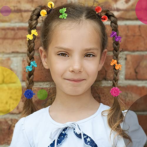 Giegxin 60 Pcs Self Hinge Hair Barrettes Ball Bubble Hair Accessories for Girls Set Plastic Girls Barrettes Clips Assorted Elastic Ponytail Holder Toddler Ball Ties(ovely Style)