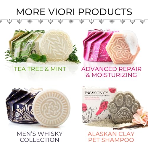 Viori Citrus Yao Shampoo and Conditioner Bar Set and Bamboo Holder - Made with Rice Water for Hair Growth - Handcrafted Sulfate Free Shampoo and Conditioner