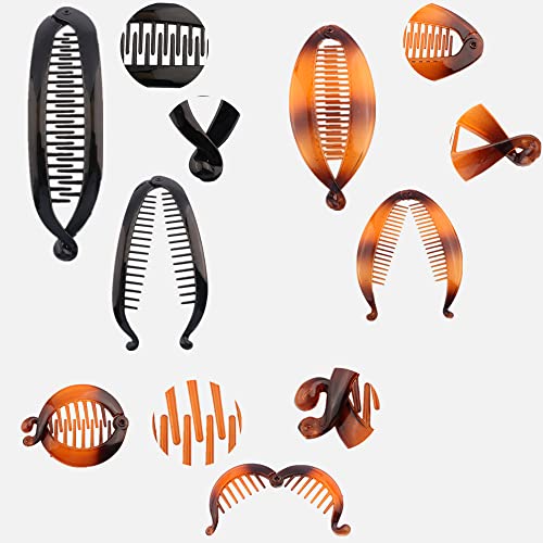 18 Pieces Banana Hair Clips Classic Hair Comb Banana Clips Ponytail Hair Holder for Women Girls, 6 Styles