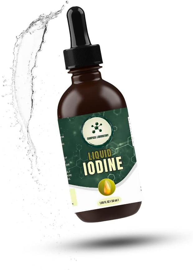 Iodine Liquid Drops | Clear & Colorless Liquid | 50ml - 250mcg/Serving | High-Purity Dietary Supplement