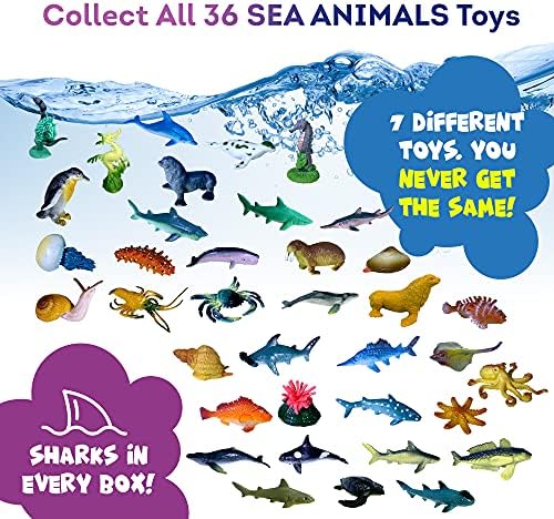 Made in USA Bath Bombs for Kids Surprise Toys Inside SEA Animals - 36 Ocean Toys Like Shark or Jellyfish | Natural Safe Bath Bombs Gift Set for Girls & Boys - Multicolored Organic Bubble Bath