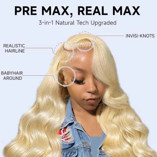 613 13x6 Lace Front Wig Human Hair 210 Density Blonde Wig Human Hair 30 Inch Body Wave Lace Front Wigs Human Hair Pre Plucked 613 HD Lace Frontal Wigs 613 Wig