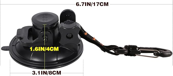 REDCAMP 4Pcs Heavy Duty Suction Cup Anchor for Glass Window Suction Hooks Strong Vacuum Suction Cups with Securing Hook Tie Down, Camping Tarp Accessory as Car Side Awning
