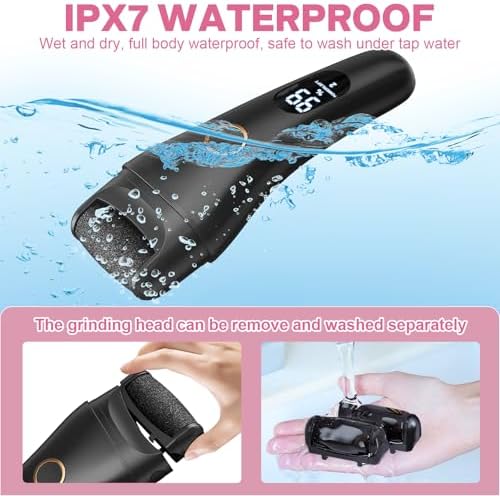 Electric Foot File - Callus Remover for Feet, Adjustable 3 Speed Foot Callus Remover with 16 in 1 Pedicure Tools Professional Foot Care, to Remove Dead Skin and Calluses Hard Skin Dry Cracks (Black)