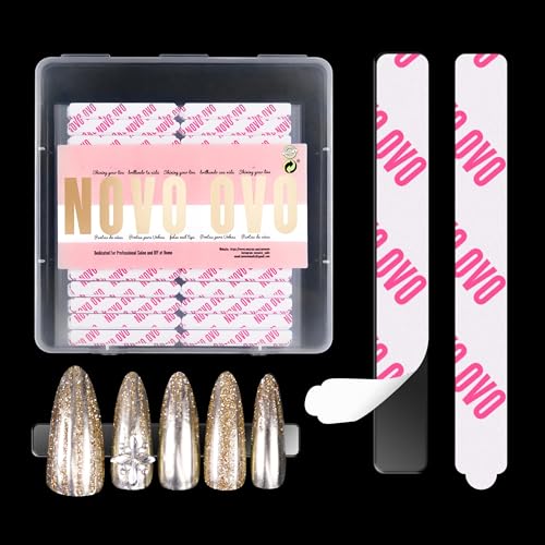 360 pcs EASY TEAR Adhesive Tabs for Press on Nails Display, Clear Removable Double Sided Gel Glue Mounting Sticky Tape for Nail Art/Packaging/Storage/Practice/Supplies 30 pc x 12 sheets