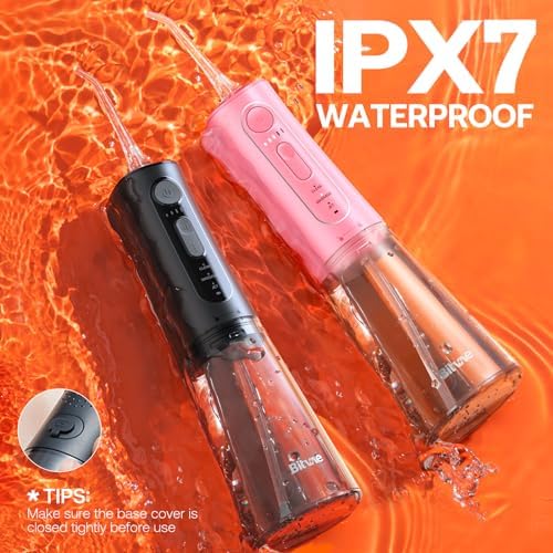 Water Dental Flosser Teeth Pick: Bitvae 2 Pack Portable Cordless Oral Irrigator, 3 Modes 5 Intensities, Rechargeable Water Dental Picks for Cleaning with 12 Tips, Travel Irrigation Cleaner for Teeth
