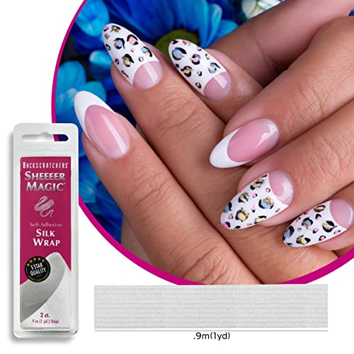 Backscratchers Sheeeer Magic Silk Wrap - Self Adhesive Manicure Nail Art Tool - DIY Nail Extension - 2 Count