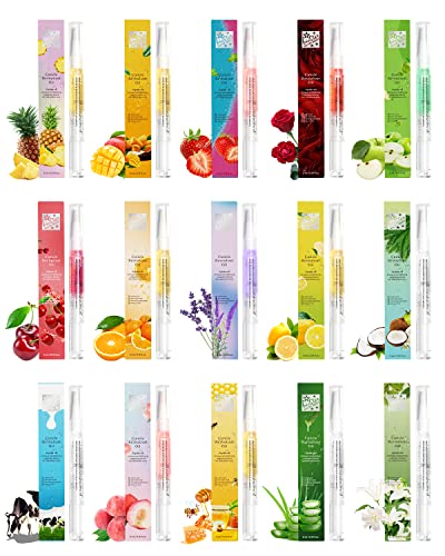Nail & Cuticle Oil Pen 15Pcs Kit Manicure Essentials Strengthening with Different Naturale Scents Salone SPA Hydrating Repair Treatment Supplies