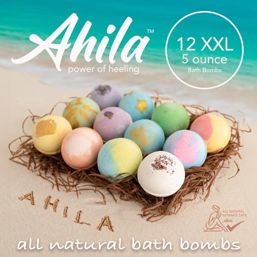 12 XXL Bubbly Organic Bath Bombs Gift Set for Women Men and Kids Designed in Canada Long Lasting Floaters Relaxing Aromatherapy Rich in Pure Essential Oils Healing Properties