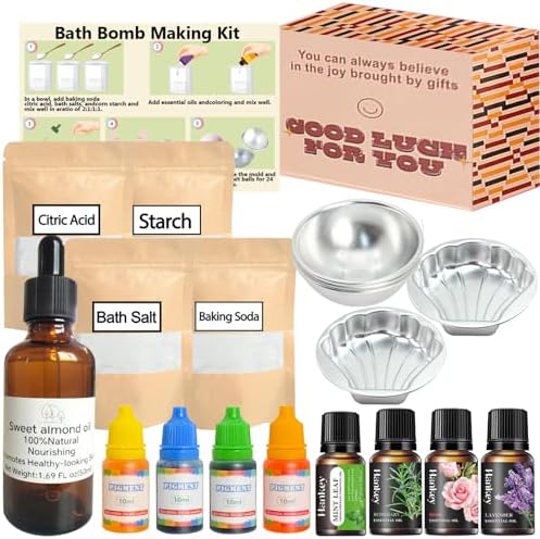 Bath Bomb Making Kit- Make Your Own Spa Set, Shower Craft Kits with Bath Bomb Molds, Soap Making Kits, Beginner Bath Bomb Kit DIY Bath Bombs Kit for Making Supplies Gifts for Girls Women