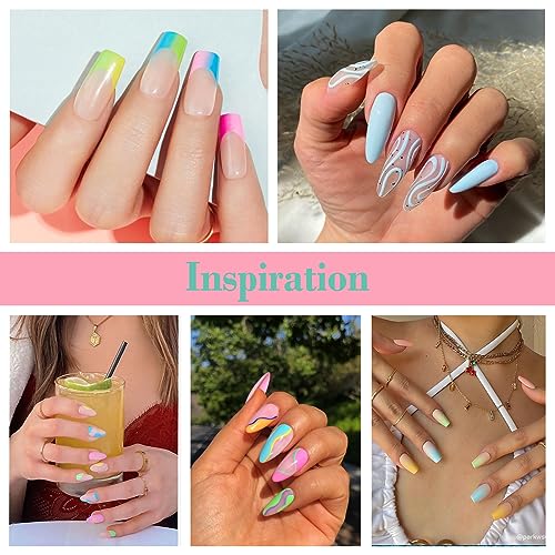 AZUREBEAUTY 170Pcs Dip Powder Nail Kit, 36 Color Neon Bright Blue Yellow with Dipping Powder Base/top Coat Activator Liquid Set & Removel Kit for French Nail Art Salon DIY Home