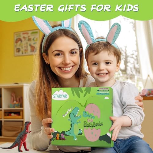 Bath Bombs for Kids with Surprise Toys Inside - XXL Dinosaur Eggs Bath Bomb Gift, Kid Safe Spa Bath Fizz Balls Kit, Dinosaur Toys for Boys Girls 3 4 5 6 7 Year, Birthday Gifts for Kids