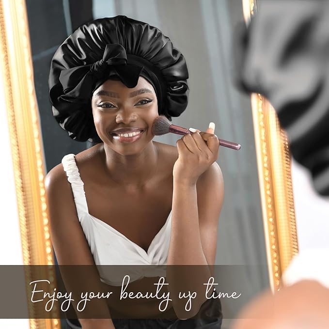 Silk Bonnet for Sleeping | Double Layer Satin Lined | Curly Hair - Sage