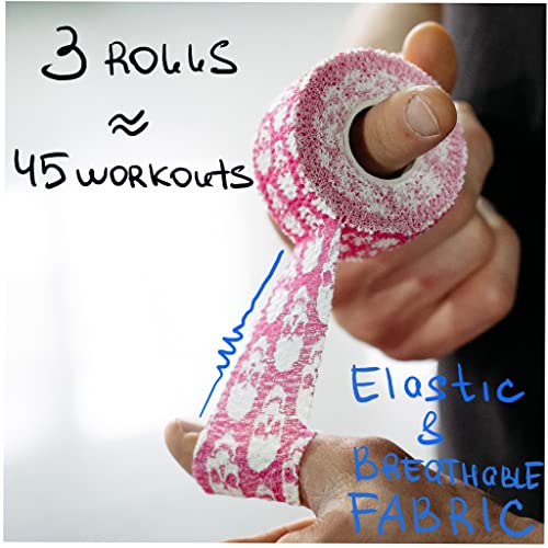 Barbell UP Professional Weight Lifting Thumb Tape - Protects Finger Tape, Adhesive for Powerlifting, Yoga & Gym, Hand Grip Support for Weightlifting, Deadlift, Barbell Hook Grip (Skull)