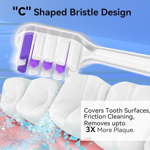 Toothbrush Heads Compatible with Laifen Electric Toothbrush, Replacement Brush Head Refill, Transparent-Clean, 10 Pack