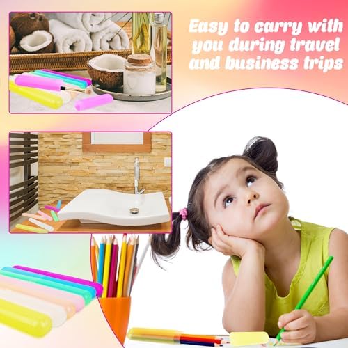 49 Pieces Travel Toothbrush Holder Portable Toothbrush Case Cover Protector Plastic Dust-proof Toothbrush Cases for Travel Bathroom Indoor Outdoor Travel Trip Camping School