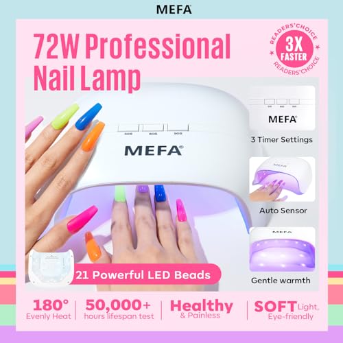 MEFA 60 Pcs Gel Nail Polish Kit with U V Light, 32 Colors Classic Popular Nail Kit Soak Off Nail Polish Gel Set with Matte/Glossy Base Top Coat Easter Decorations Manicure Tools Gifts for Women