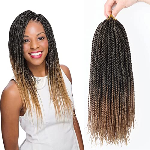 18 Inch 8Packs Senegalese Twist Hair Crochet Braids 30Stands/Pack Synthetic Braiding Hair Extensions for Black Women… (18 Inch, 1b)