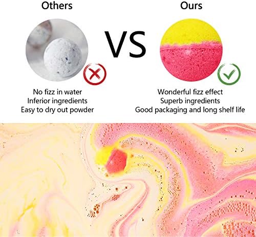 Bath Bombs Gift Set, 50 Handmade Bulk Bath Bombs for Kids, Women, Men, Wonderful Fizz Effect Bath Gift for Valentine's Day, Christmas & Any Anniversaries