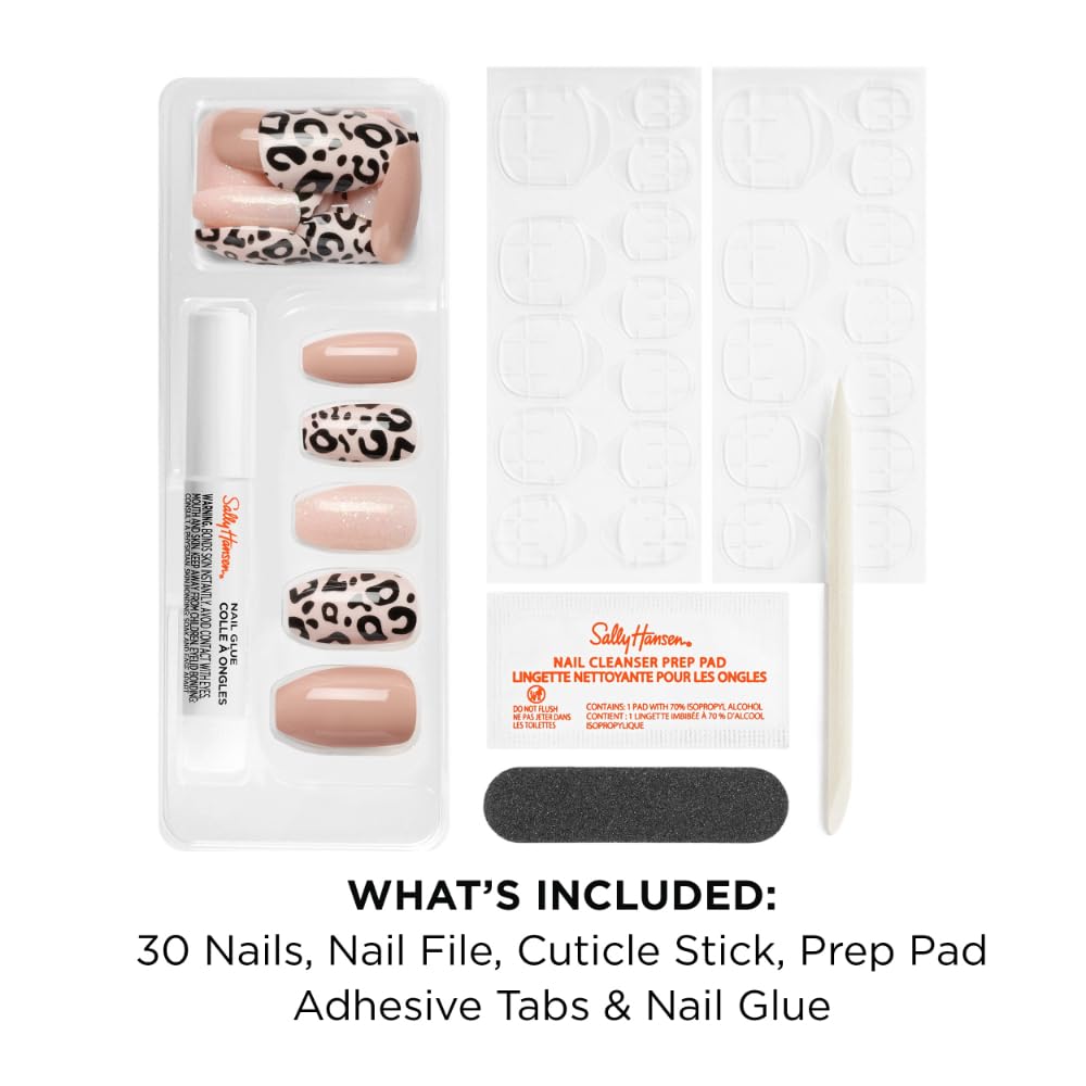 Sally Hansen Instant Cuticle Remover | 15-Second Gel & 30 Press-On Nail Designs
