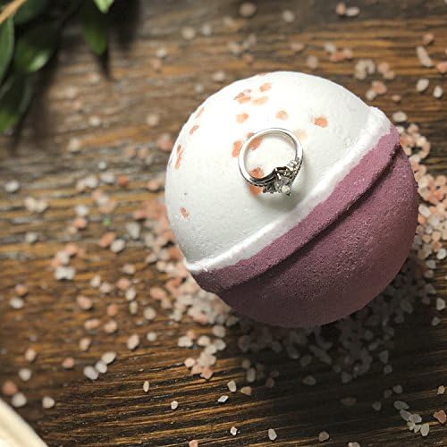 Bath Bomb with Surprise Size Ring Inside - Pink Himalayan Sea Salt Extra Large 10 oz. Bath Bombs with Jewelry - Hand Made in USA - Perfect for Spa & Bubble Bath. Great Gift for Birthday, Mothers Day