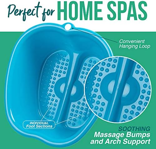 AllSett Health Foot Soaking Bath Basin – Large Size for Soaking Feet | Pedicure and Massager Tub for at Home Spa Treatment | Callus, Fungus, Dead Skin Remover, Blue