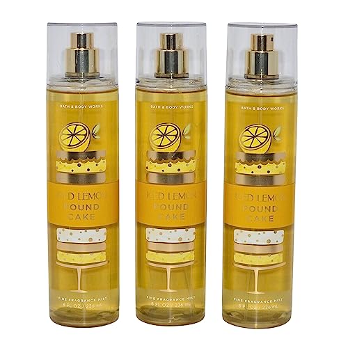 Bath & Body Works Fragrance Mist 3-Pack 8oz Each (Iced Lemon Pound Cake)