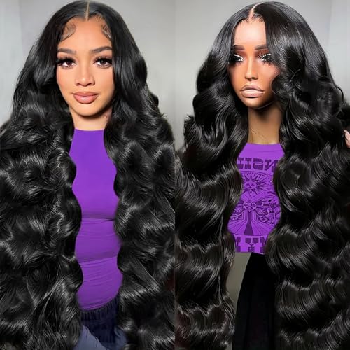 32 Inch 13x6 Body Wave Lace Front Wigs Human Hair 200 Density HD Transparent Lace Frontal Human Hair Wig for Black Women Glueless Wigs Human Hair Pre Plucked With Baby Hair