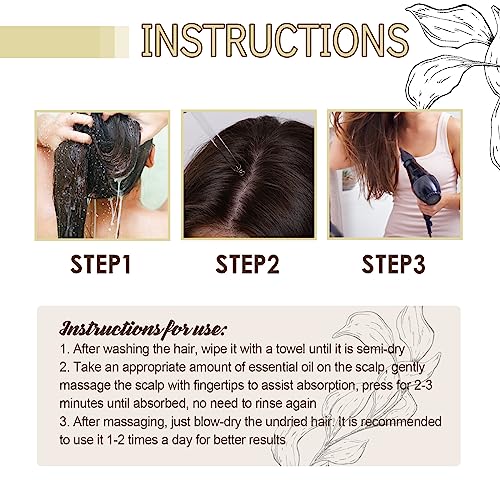 180 ML Eelhoe Hair Growth Oil, Carvenchi Natural Hair Growth Organic Rosemary Oil for Dry Damaged Hair and Growth Thin Hair.