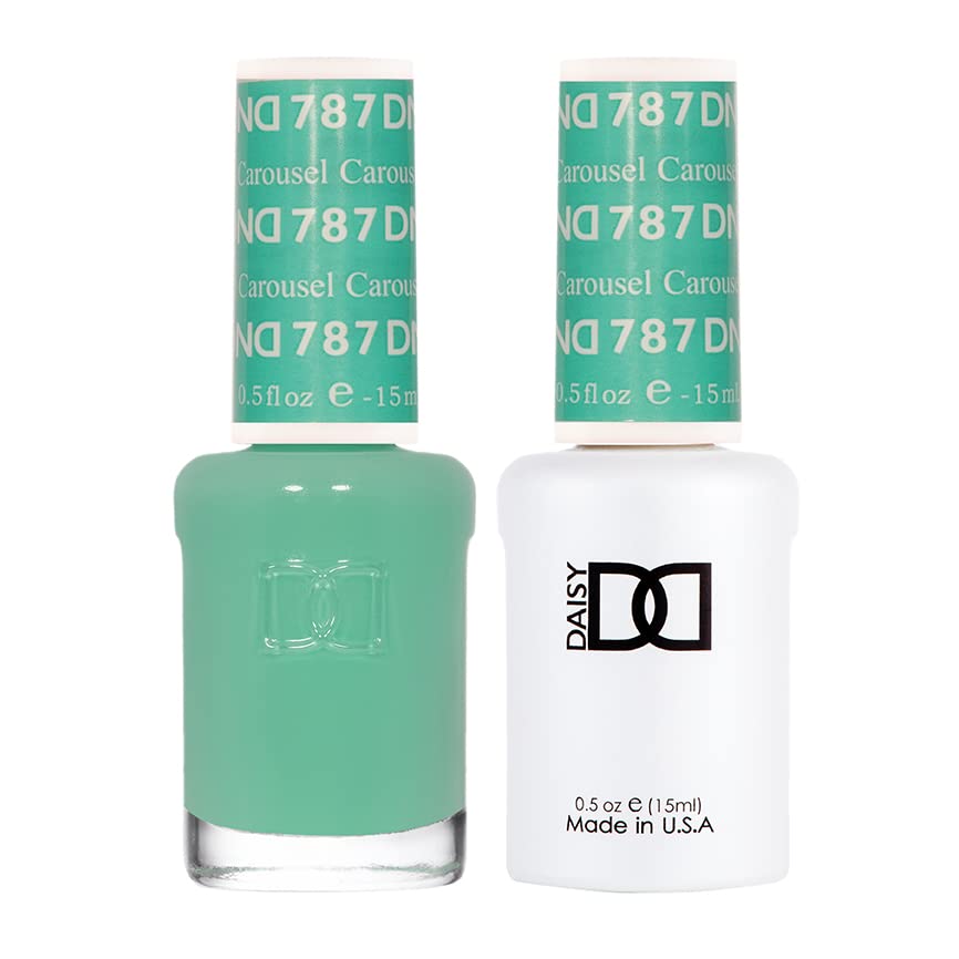 DND Gel Polish Set, Blue Collection, UV/LED Gel Polish and Air Dry Nail Lacquer, Matching Chip-Free Polish Duo, 787 Carousel, 0.5 Fl Oz