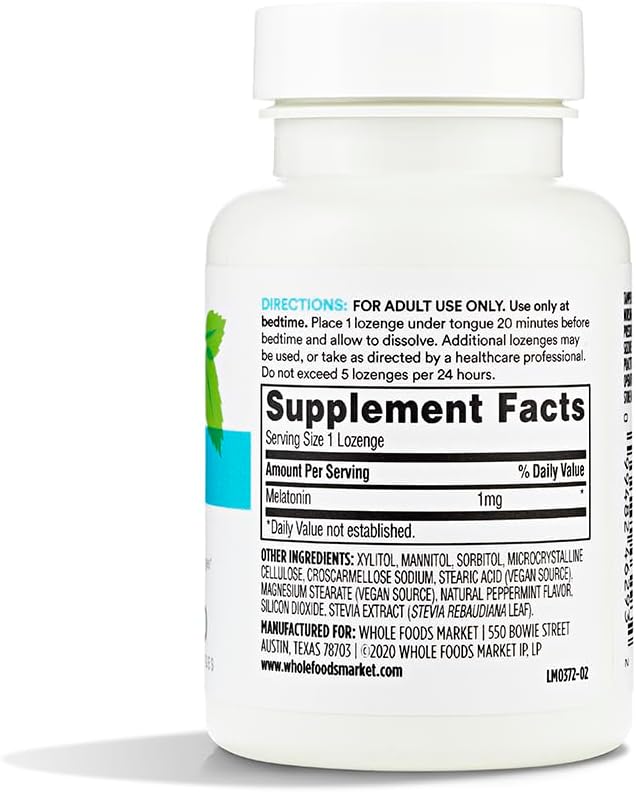 365 Everyday Value, Melatonin Lozenges 1mg, Peppermint Flavor, 60 Count