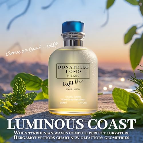 3Pack Men Colognes Combo Set Donatello Uomo&Blue Ocean&Donatello Light Blue 3.4 Fl Oz Each Eau De Parfume Spray with Woody Floral & Fruity Scent Perfume Gift Set Day to Night Use Fragrances