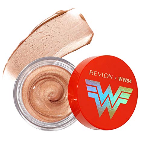 REVLON x WW84 Wonder Woman Liquid Armor Glow Pot, Glossy Eye and Face Jelly Highlighter, in Champagne, 001 Golden Lasso, 0.24 oz