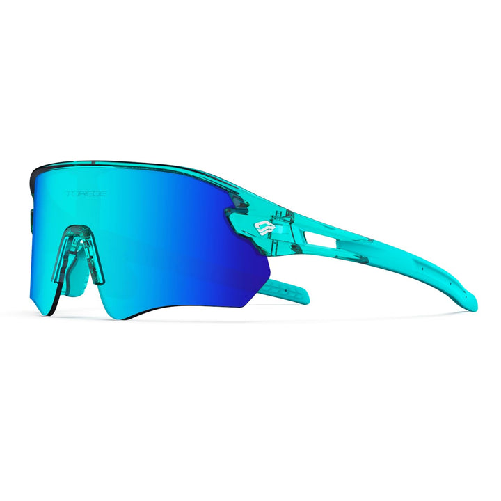 TOREGE Z87 Sunglasses for Men Women Cycling Fishing Running Driving Baseball Anti-fog Sports Sunglasses UV Protection 02EV (Transparent Green&Green&Ice Blue Lens)