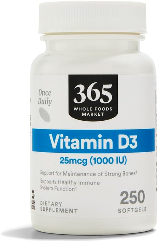 365 by Whole Foods Market, Vitamin D3, 1000 IU, 250 Softgels