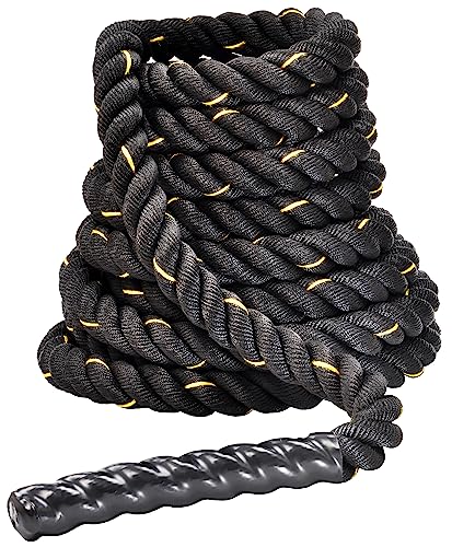 Fitvids Battle Rope 1.5Inch 2 Inch Diameter Poly Dacron 30 FT, 40 FT, 50 FT Length, Heavy Ropes for Home Gym and Workout