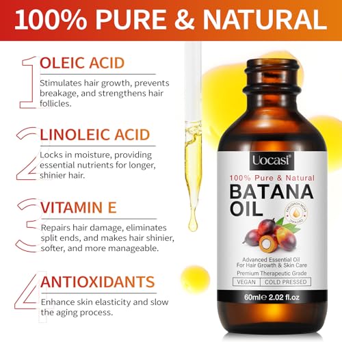 Batana Oil for Hair Growth - 2 Pack, Raw Unrefined Batana Oil,100% Pure Natural Stimulation for Hair Growth, Thickens Strands, Prevent Dry Hair & Hair Loss, 4.04 Oz