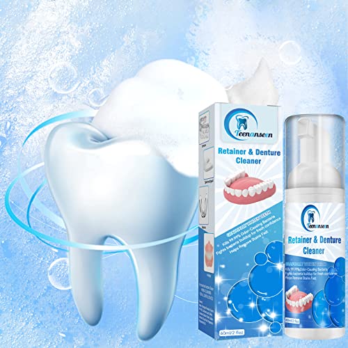 Aligner Cleaner, Denture Cleaner and Whitener Paste Foam Perfect for Sports Mouth Guard and Denture, Fast-Acting Alternative to Retainer Cleaner Tablets, Whitens Teeth and Fights Bad Breath 2 Pack