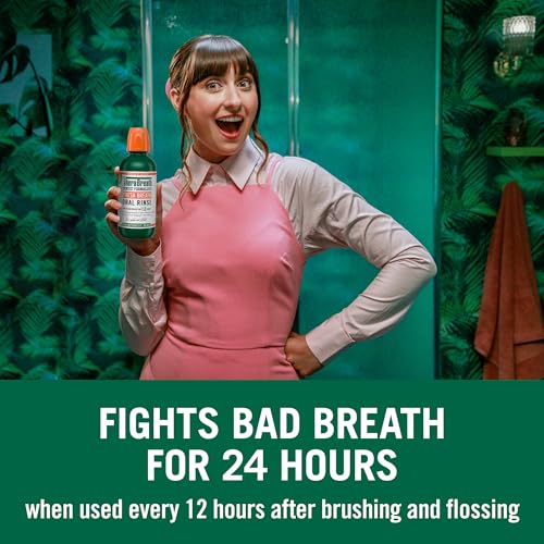 TheraBreath Fresh Breath Mouthwash, Rainforest Mint, Alcohol-Free, 16 Fl Oz (2-Pack)