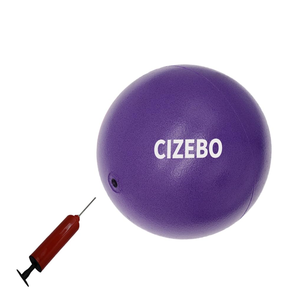 CIZEBO Small Exercise Ball for Between Knees, 6 inch Pilates Ball with Pump, Mini Yoga Core Ball Physical Therapy, Purple
