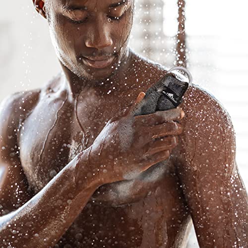 myHomeBody Dual-Textured Exfoliating Washcloth with Soft and Scrubbing Side, Body Exfoliation Scrubber for Bath, Shower, Durable 3 Layer Construction, Gray, Set of 3