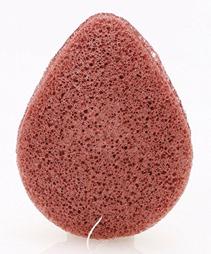 All Natural Korean Fiber French Red Clay Facial Sponge. Excellent for Dry or Mature Skin. Halal, Leaping Bunny Cruelty Free and the Vegan Society Certified